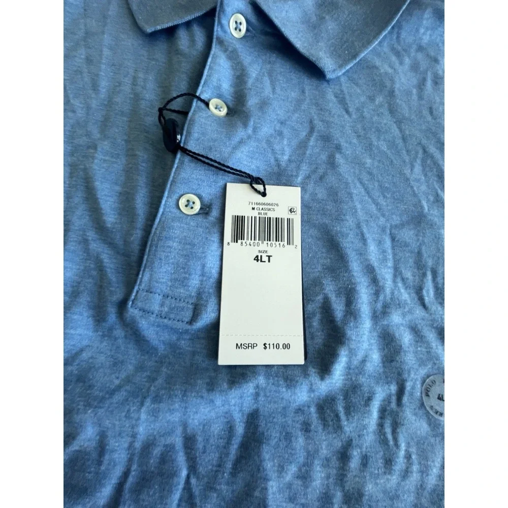 Polo Ralph Lauren Polo Shirt Mens 4LT Blue‎ Big And Tall Flesh Pony Cotton